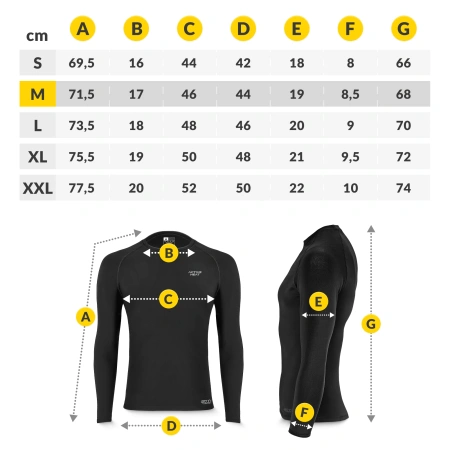 Lenjerie termică unisex – set negru compus dintr-un tricou și pantaloni, mărimea M