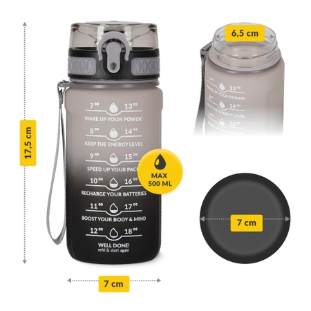 Sticlă de apă cu scală temporală 0,5 L