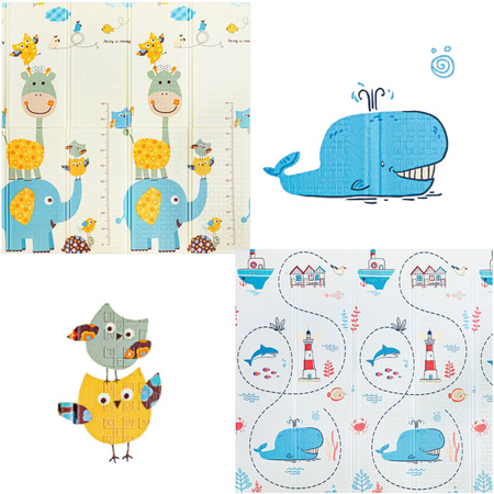 Covoraș educațional pliabil XXL - „BALENA ÎN OCEAN” și „PIRAMIDA ANIMALELOR”