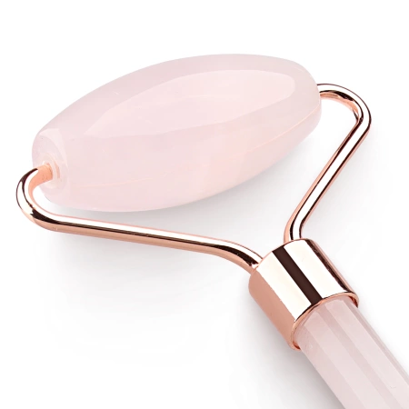 Roller facial din cuarț roz natural