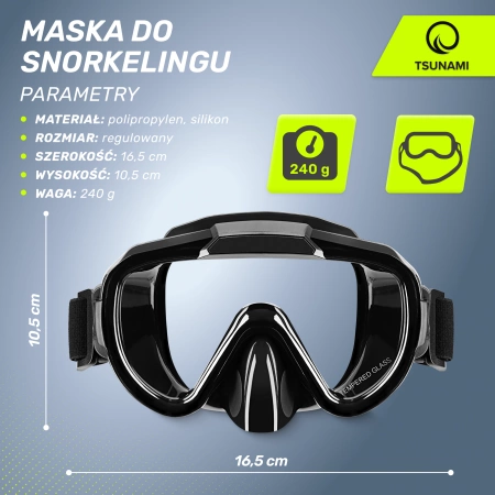 Mască de scufundare și snorkelling TSUNAMI
