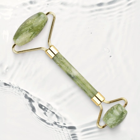 Roller facial natural din jad verde
