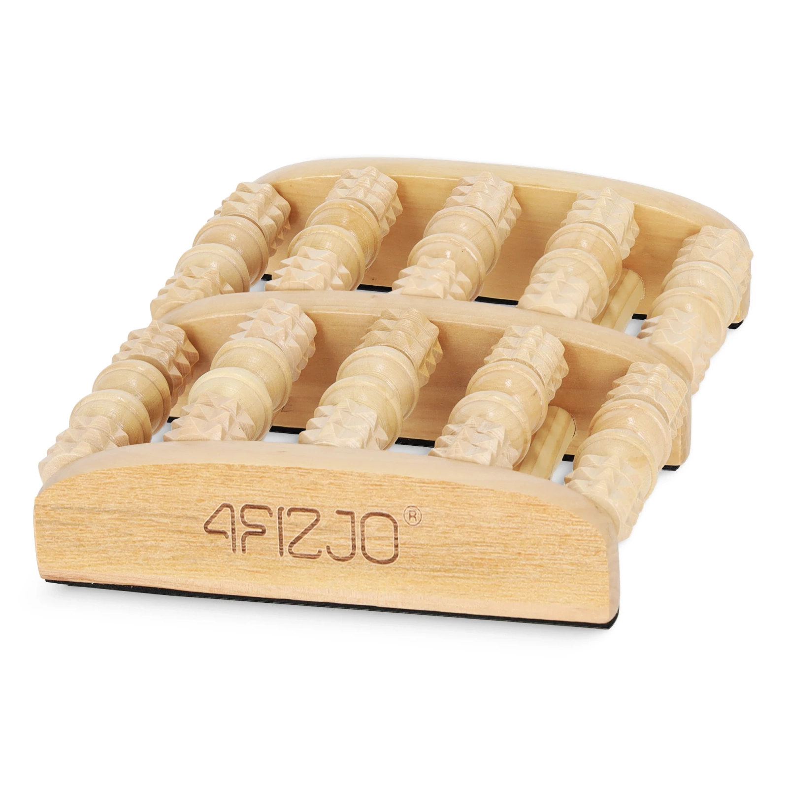 Masajer pentru picioare din lemn cu rolă dublă