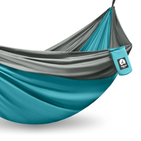 Hamac de călătorie pentru două persoane Mountain Goat gri-turcoaz