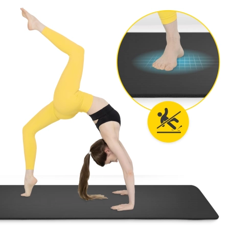 Saltea pentru fitness și yoga NBR 190 × 100 × 1,5 cm, neagră