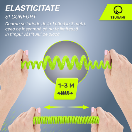 Cablu de siguranță pentru placa SUP TSUNAMI verde