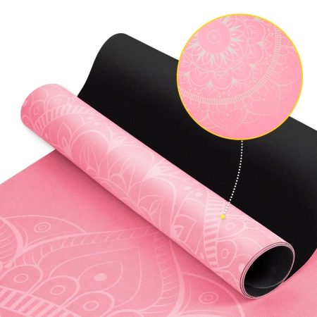 Covora de yoga și exerciții din piele de căprioară 1,5 mm roz