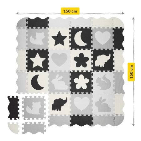 Set de puzzle din spumă 150x150 - „Animale”