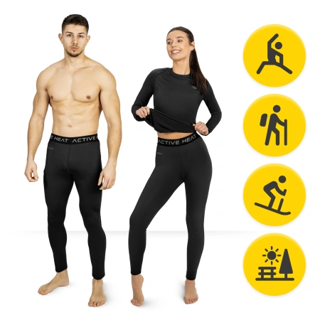 Pantaloni termici unisex - negru, mărimea M