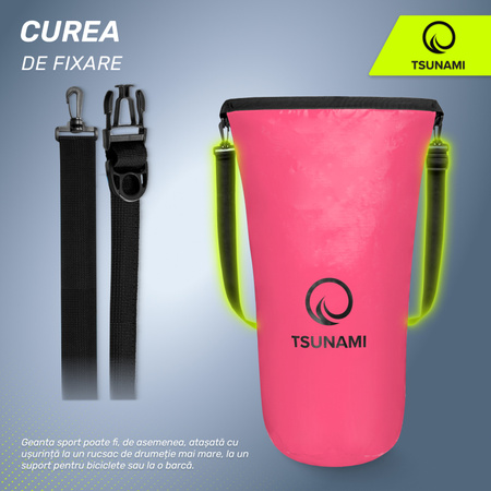 Geantă impermeabilă 30 litri TSUNAMI roz