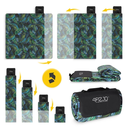 Pătură de picnic pentru plajă cu izolație 200 x 200 cm palmieri