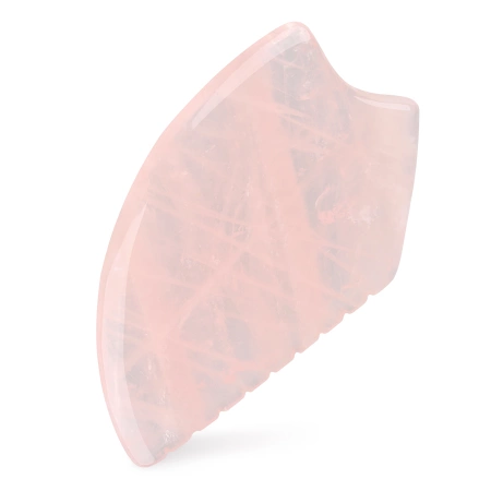 Piatra Gua Sha canelată din cuarț roz natural