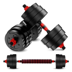 Set de gantere reglabile din bitum 20 kg + Barbell