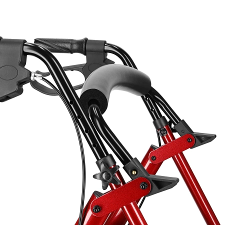 Cărucior cu patru roți cu scaun și geantă roșu