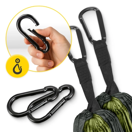 Hamac de călătorie Mountain Goat pentru două persoane cu plasă împotriva țânțarilor gri-verde