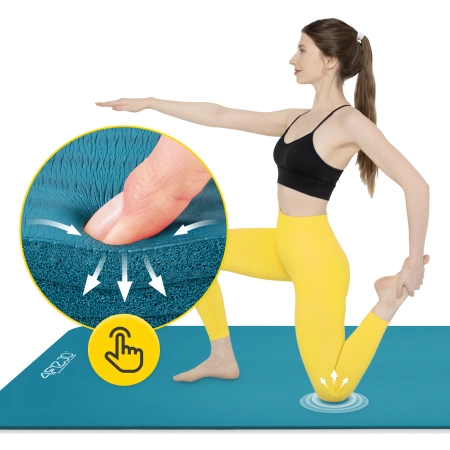 Saltea pentru fitness și yoga NBR 190 × 100 × 1,5 cm albastră