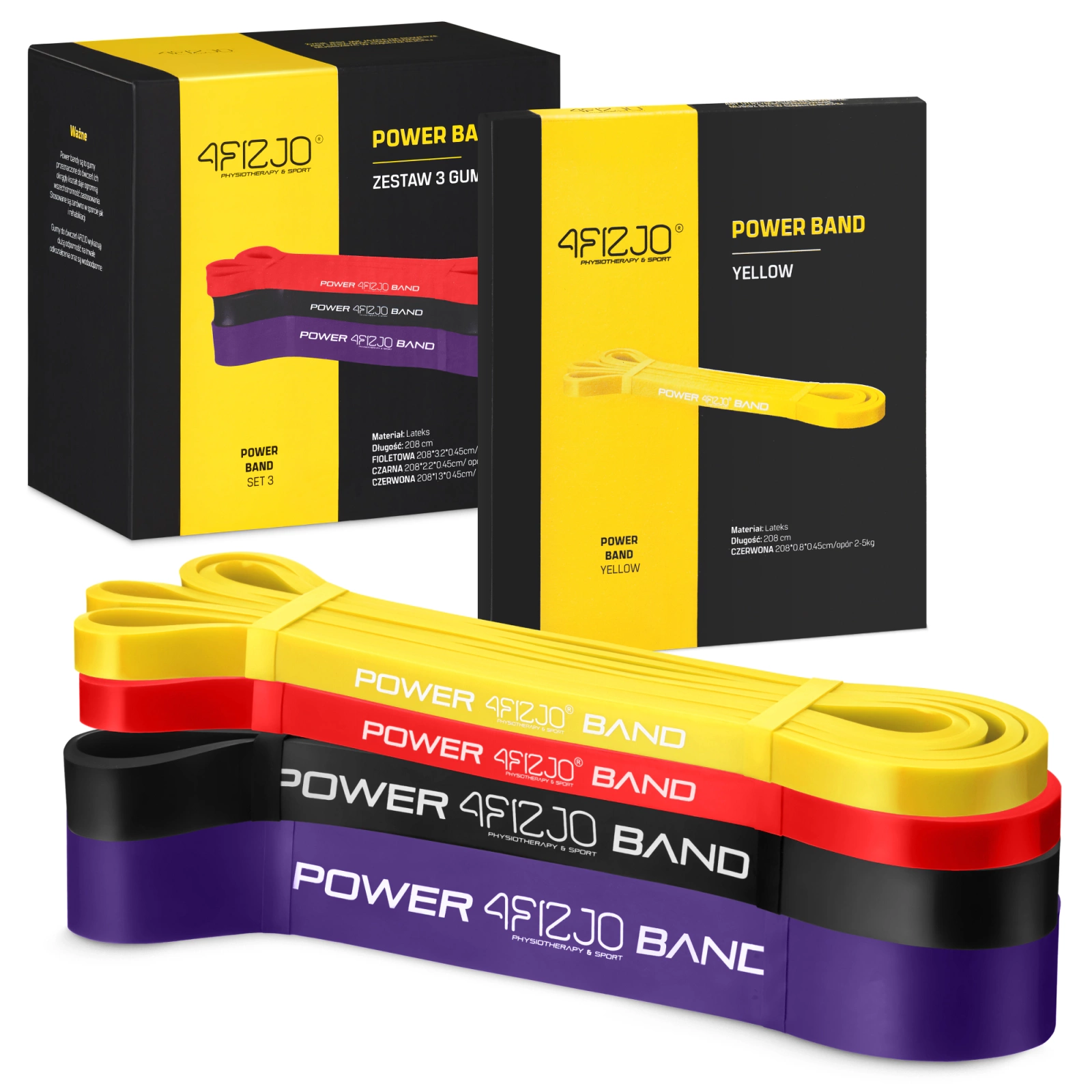Set de 4 Elastice de Rezistență POWER BAND