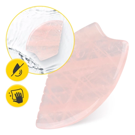 Piatra Gua Sha canelată din cuarț roz natural