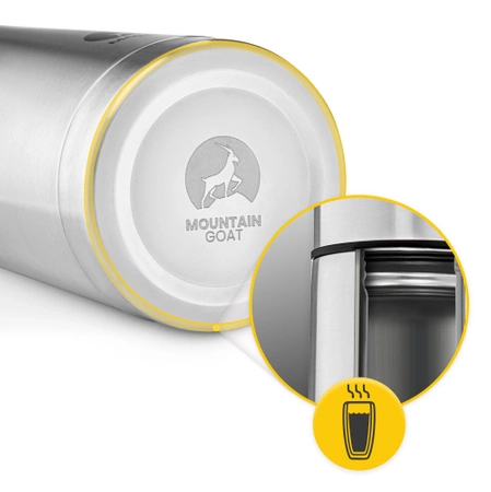 Termos de călătorie pentru cafea și ceai 1 litru argintiu