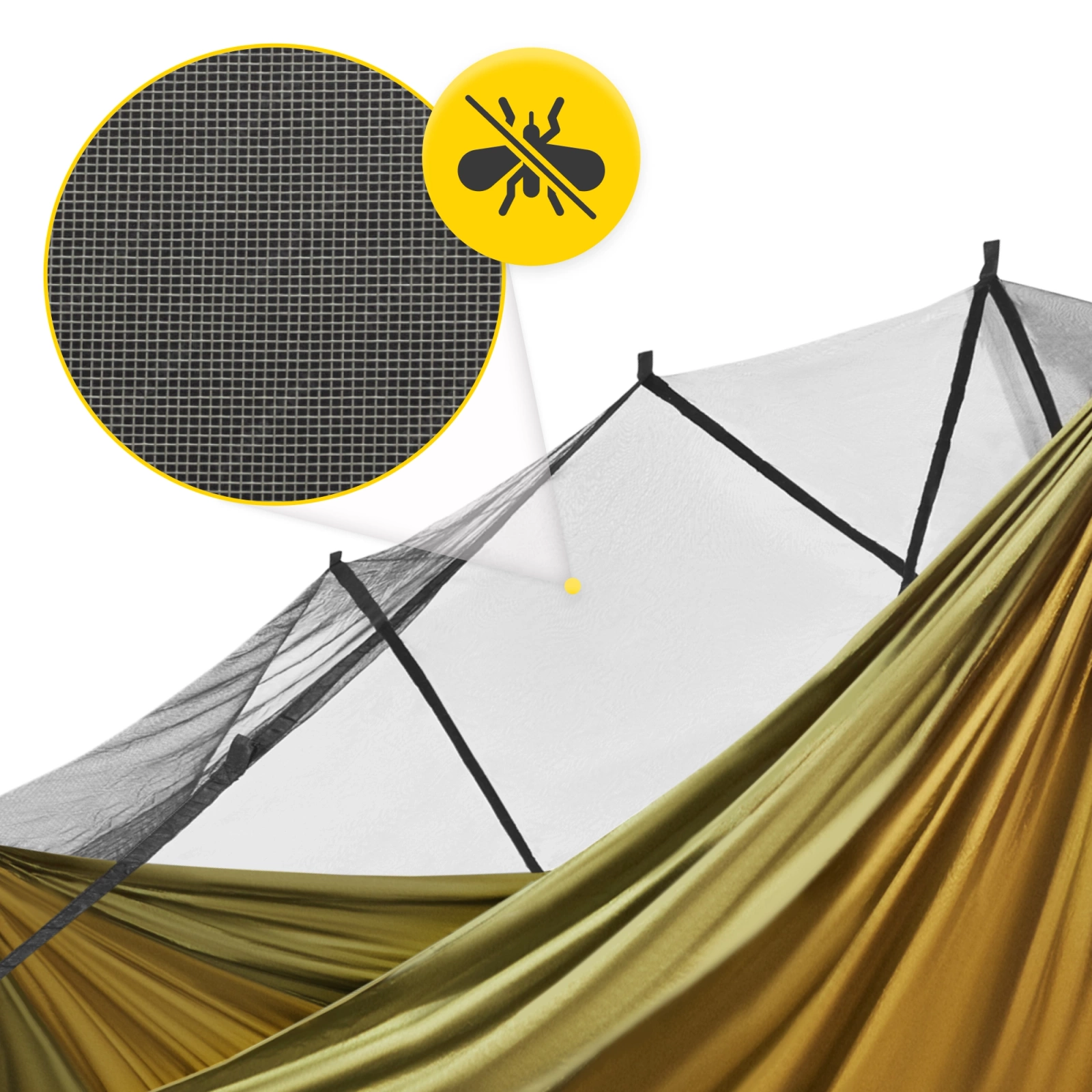 Hamac de drumeție pentru două persoane cu plasă de țânțari