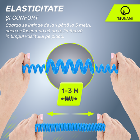 Cablu de siguranță pentru placa SUP TSUNAMI albastru