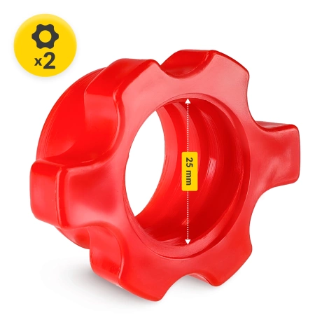 Cleme din plastic pentru gât de 25 mm, 2 buc. - roșu