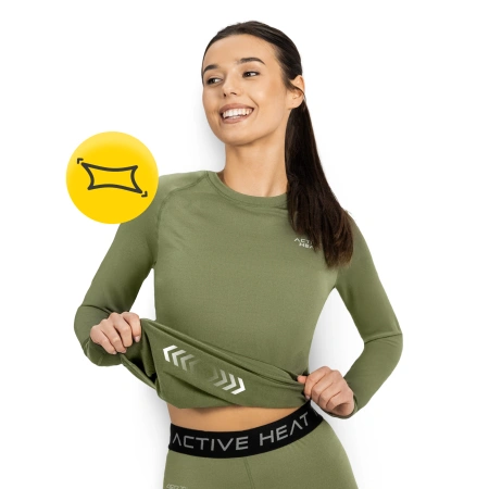 Tricou termic unisex cu mâneci lungi – verde, mărime S