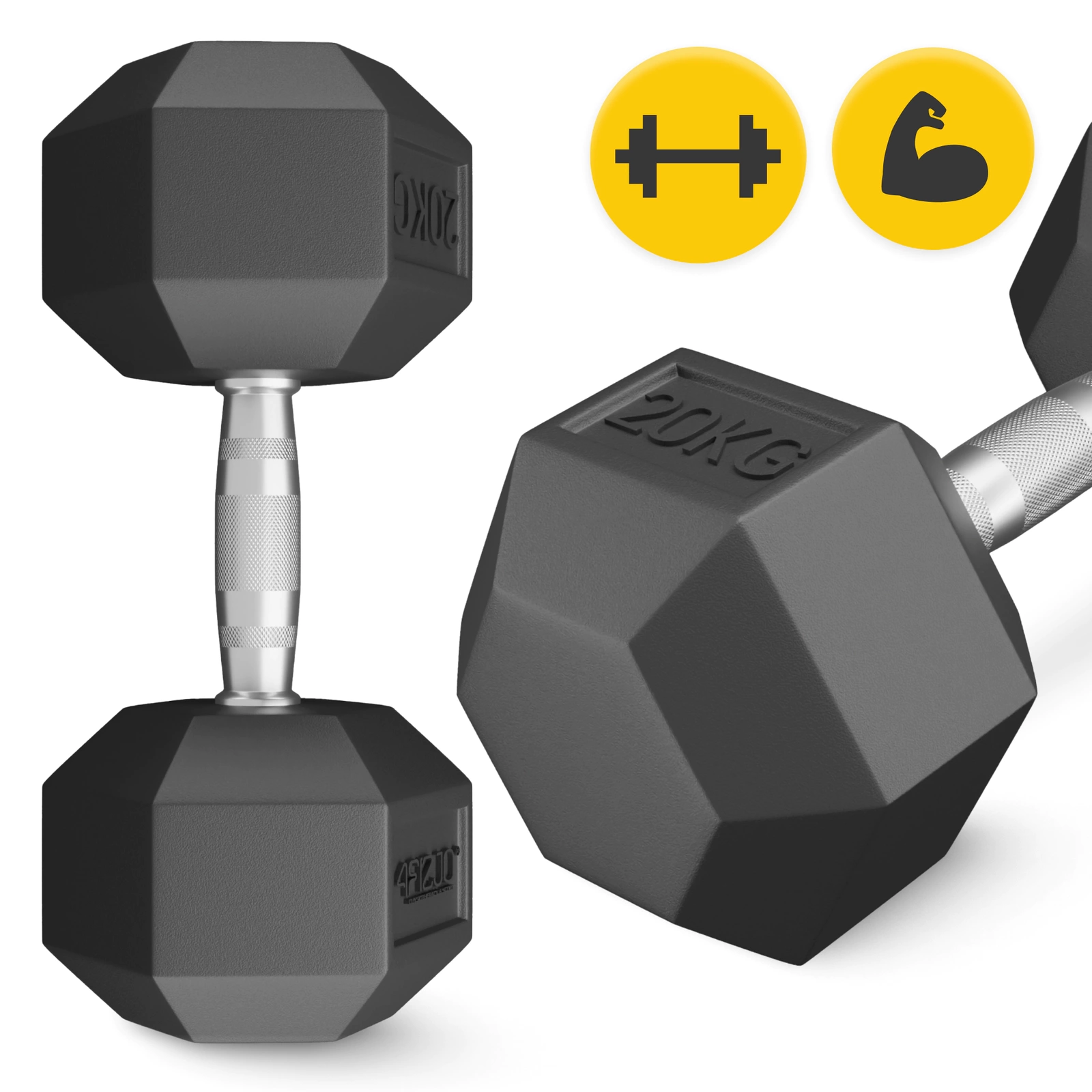 Halteră HEX din Oțel 20 kg (1 Bucată)