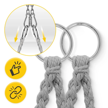 Leagăn de grădină BOHO cu pernă Gri