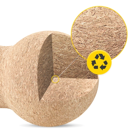 Minge dublă de masaj din plută 6,5 cm