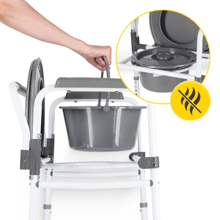 Scaun sanitar pentru toaletă 3 în 1 cu reglare a înălțimii