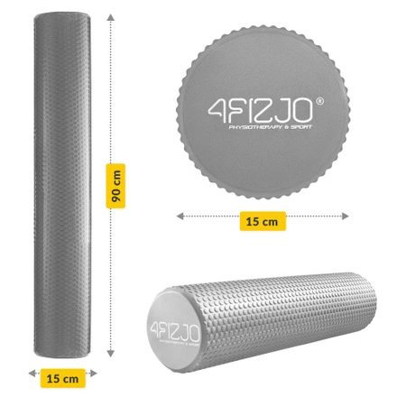 Roller de masaj cu proeminențe CARE+ 90 cm Gri