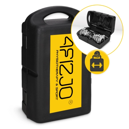 Gantere din oțel în valiză - set de 20 kg