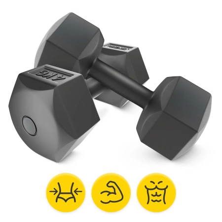 Gantere bituminoase pentru exerciții 2 x 4 kg