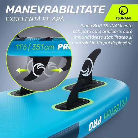 Placă SUP PRO TSUNAMI paddle board 350 cm T15