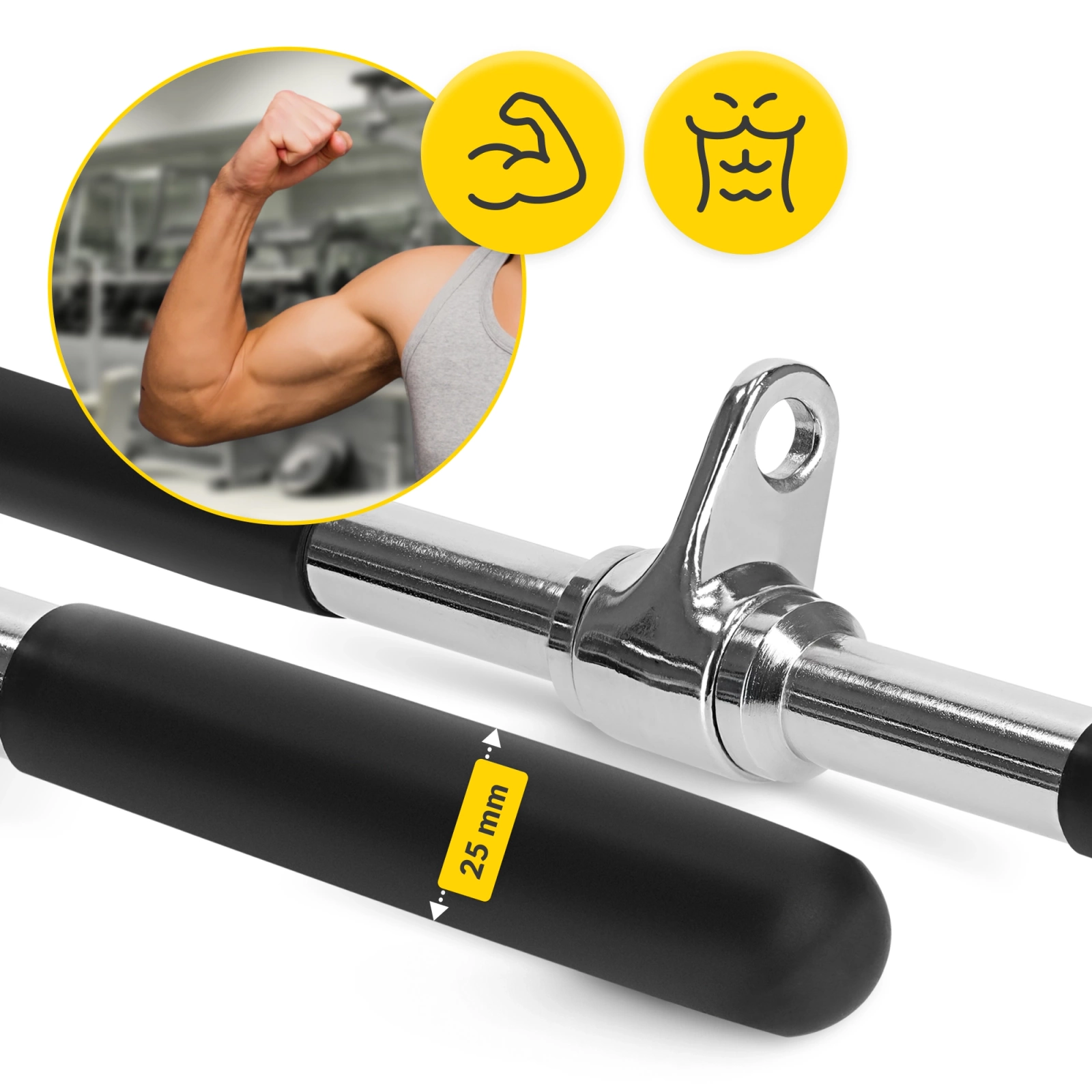 Mâner pentru tracțiuni drept, rotativ, 50 cm