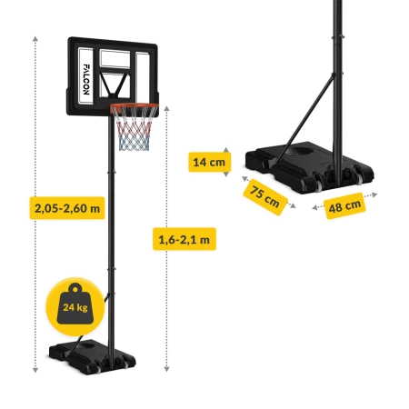 Coș de baschet reglabil de sine stătător FALCON JUNIOR 2