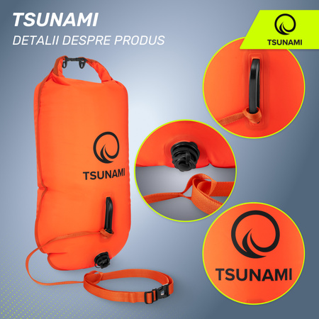 Geamandură de înot, gonflabilă + buzunar uscat 2 în 1 TSUNAMI