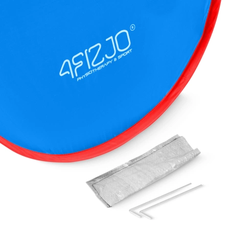 Cort de plajă cu auto-deschidere, albastru-roșu