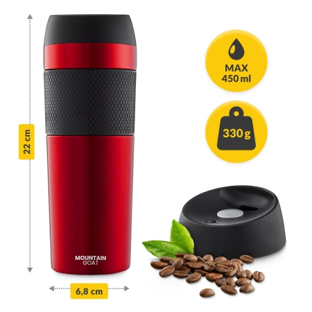 Cana termică Mountain Goat TRAVEL 450 ml roșie