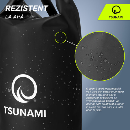 Geantă impermeabilă 30 litri TSUNAMI negru