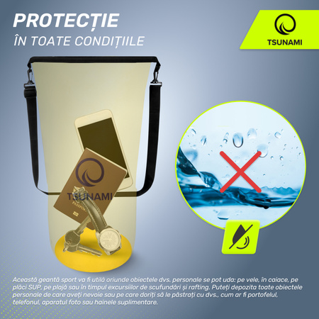 Geantă impermeabilă 30 litriTSUNAMI galben