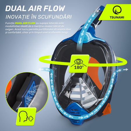 Mască de scufundări cu față completă TSUNAMI PRO S/M
