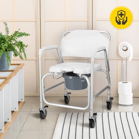 Cărucior pentru toaletă pentru persoane cu dizabilități și vârstnici