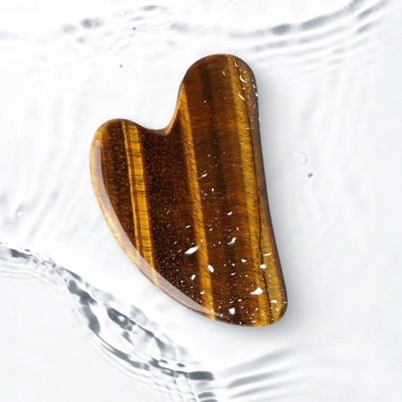 Piatra clasică Gua Sha din cuarț natural Tiger Eye