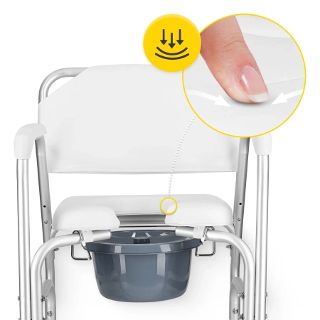 Cărucior pentru toaletă pentru persoane cu dizabilități și vârstnici