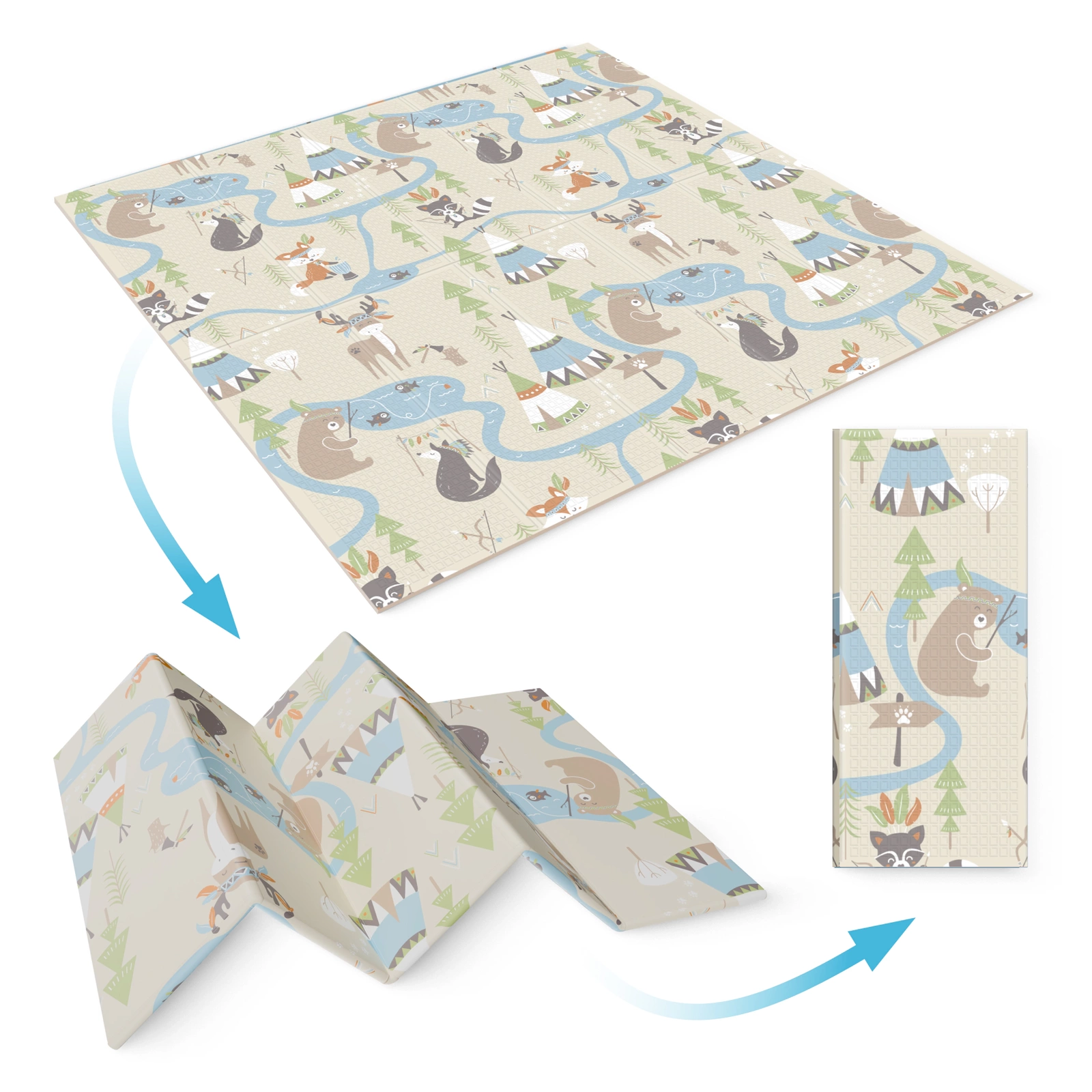 Covoraș educațional pliabil XXL „Boho dream” 200 x 180 cm