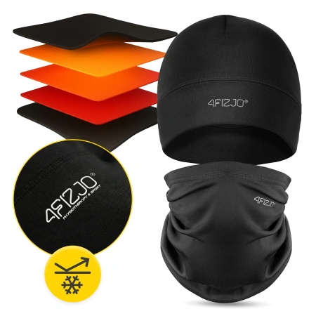 Set termic unisex – pălărie neagră + set snood, mărime universală