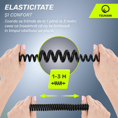 Cablu de siguranță pentru placa SUP TSUNAMI negru