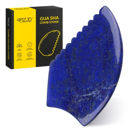 Piatra Gua Sha canelată din lazurit natural
